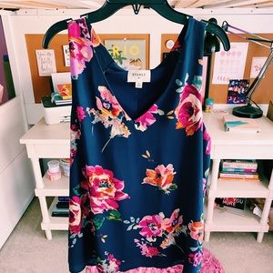 Everly Navy Floral Tank Top